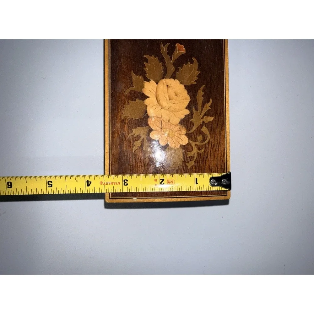 Intarsitalia Made Italy Wood Floral Flowers Inlay Jewelry Trinket Box Keepsake E
